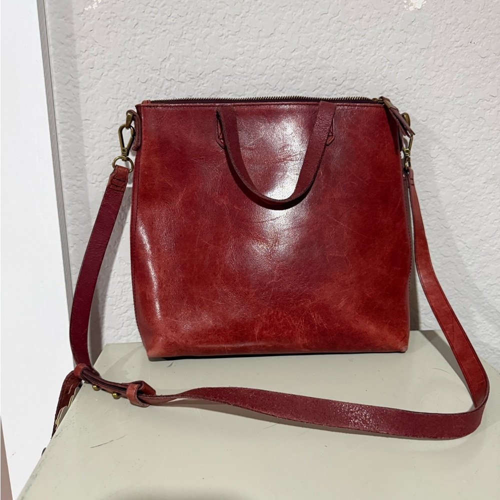Madewell Red Leather Shoulder Bag